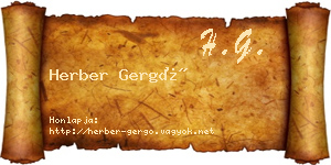 Herber Gergő névjegykártya